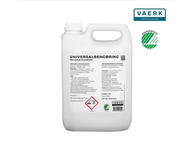 Femliters dunk med universalrengøring fra VAERK, Svanemærket med farve og parfume.