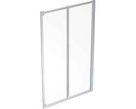 Contura Showerama 10-1 skydedør i klar sikkerhedsglas med aluminiumsprofiler, 1650x2000 mm.