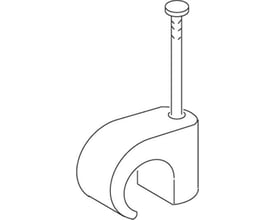 Schneider Electric clips flad i hvid polypropen med et 7x14/25 mm søm af hærdet, forzinket stål.