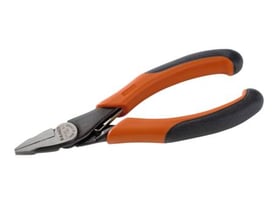 Bahco fladtang ergo på 125 mm med orange og sorte ergonomiske greb samt korte kæber til trange områder.