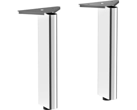 To Hansgrohe Xelu Q møbelben i forkromet aluminium med skjult fastgørelse og justerbar højde.