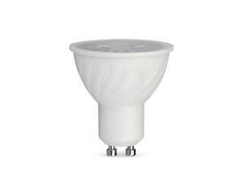 V-TAC VT-275 LED spotlight med GU10 fatning og hvid plastkabinet, isoleret på hvid baggrund.