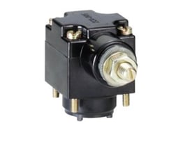 Schneider Electric ZCK-D05 endestop hoved i sort, vist med hvid baggrund, fremhæver drejehovedets kompakte design og detaljer.