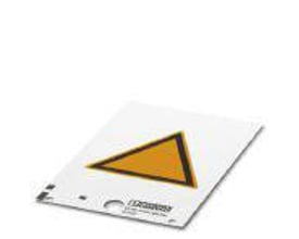 Phoenix Contact US-PML-W100 (100X100) advarselsskilt i gul og sort med sort kant, egnet til limning.