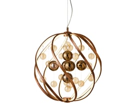 Loftlampe Solar i kobber med indbygget LED, 40W, 3000K og 3000 lm, med 120° spredningsvinkel.