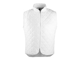 Mascot termovest i hvid, str. 4XL, med quiltet design og lynlås foran samt en let buet krave.