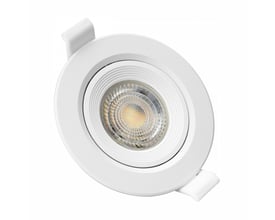 Hvidt, rundt SpectrumLED MR16/GU10-downlight uden lyskilde og fatning, set forfra med rund åbning i midten.