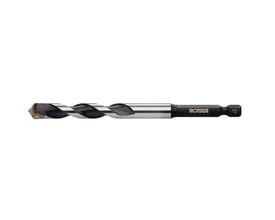 Ironside universalbor med HM-spids, 10,0 x 60/120 mm og HEX-skaft, set fra siden med spiralbor og mørkt skaft.