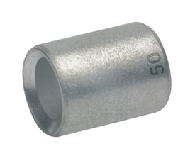 Klauke samlemuffe til parallelle kobberledere, 70 mm², normal udgave, i sølvfarvet aluminium.