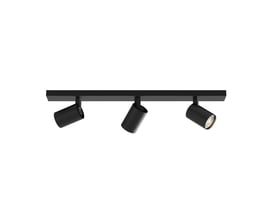 Astro Lighting Ascoli Triple Bar loft- og væglampe i mat sort med tre kipbare spots på en lige skinne.