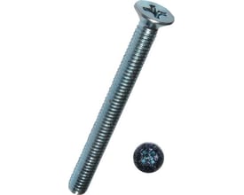 Dresselhaus M4x12 mm maskinskrue med undersænket hoved og PZ2 kærv, elforzinket.
