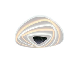 V-TAC Smart LED dekorativ loftlampe med en unik, hvirvlende form og integreret lys i hvid og varm gul. Lampen er 120W og 51x50x7cm.