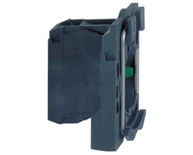Sideprofil af Schneider Electric ZB5AZ101 kontaktelement, fremhæver det kompakte design og robusthed.