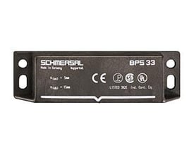 Magnet til Schmersal BPS 33, fremstillet i Tyskland, med CE og UL godkendelser synlige.