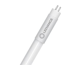 Ledvance T5 PFM HO LED-rør, 18W, 849 mm, 4000K, med synligt Ledvance logo og to stiftforbindelser i toppen.