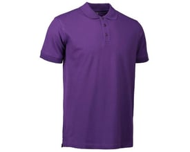 ID Identity polo shirt i lilla, størrelse S, med stretch og klassisk piquékvalitet vist forfra.