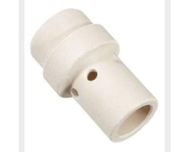 Hvid gasfordeler i plast til MB 36, ML 300 og ML 360 MIG/MAG-brændere med trinformet krop og åbninger.