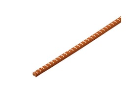 Weidmüller kabelopmærkning i brun PVC soft med gentagne hvide tal, vist som en lang markeringsstrimmel.