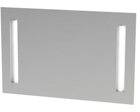 Loevschall Godhavn spejl i hvid, 120x65 cm, med to vertikale LED lysfelter i siderne.