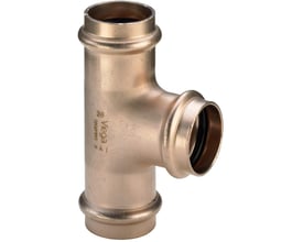 Viega Seapress T-stykke i bronze med prestilslutning til 42x35x42 mm rør, har indvendig EPDM pakning.