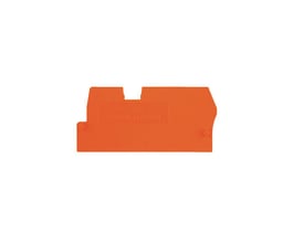Weidmüller orange skillevæg til terminalblokke, 58mm høj og 2,5mm bred, lavet af Wemid materiale V-0.