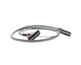 Omron 1 meter kabel til puls I/O-moduler og servorelæenhed med grå kappe og farvekodede stik.