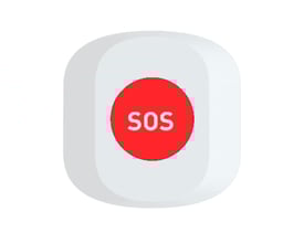 Woox Zigbee Smart SOS nødknap med en stor rød SOS-knap og hvidt design.