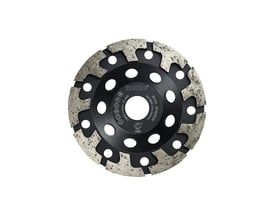 Ironside diamantslibekop på 125 mm set forfra med sort skive, centralt hul og segmenteret slibekant til beton og sten.