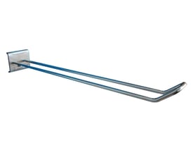 Dobbelt varekrog fra Maskinfabrikken Universal, 300mm lang med Ø4mm krogdiameter og firkantet snude.