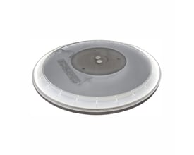 SpectrumLED Nymphea Flat Duo er en rund, flad LED-loftlampe på 24 W med hvid kant, vist fra bagsiden.