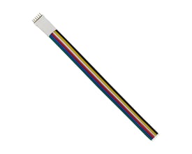 SpectrumLED LED-strip på 16 cm med 12 V vises med flerfarvet kabel, stikben i den ene ende og løse ledningsender i den anden.