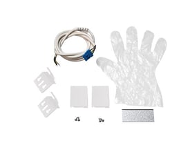 SG Armaturen Lineal Wall Start kit DALI/Push Dim, hvidt kabel, monteringsbeslag, skruer og engangshandske.