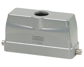 Procon stikhus B24 i pulverlakeret aluminium, 65mm høj med langsgående låsebøjle og M25 lige forskruning.