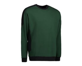 ID Identity Pro wear sweatshirt i flaskegrøn med sort kontrast på skuldre og sider, størrelse 5XL.