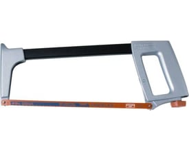 Bahco nedstryger 225 Plus med 300 mm klinge og 24 TPI, viser det robuste aluminiumsgreb med klingemagasin.