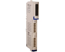 Schneider Electric STB KIT modul med 6 digitale 24VDC udgange, vist fra siden med tilslutningsklemmer og mærkater.