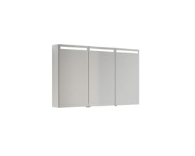 Dansani Top spejlskab med 3 låger i hvid højglans, bredde 120 cm, integreret frontbelysning og elstik.