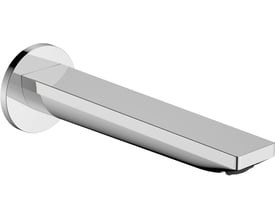 Hansgrohe Rebris E kartud i skinnende krom med et 200 mm fremspring, monteret på en roset.