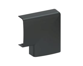 Schneider Electric OptiLine Mini fladvinkel i sort plast, 45 x 18 mm, viser L-stykket til kabelføring med 90 graders vinkel.