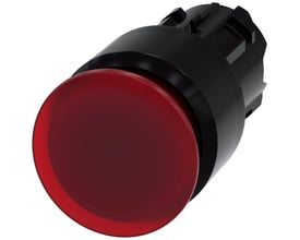 Siemens Sirius Act Rød paddehattrykknap, 22mm med 30mm rund lysende aktuator i ru plast.
