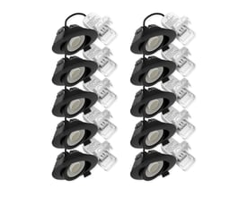 LEDlife lavprofil indbygningsspot på 7 W med sort front og separate drivere, vist i en opstilling af flere spots.