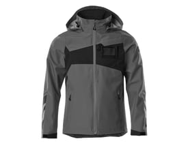 Mascot Accelerate skaljakke i mørk antracit/sort, 2XL, vist fra siden for at fremhæve design og refleksdetaljer på ærmet.