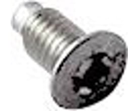 Nærbillede af en enkelt Cubic slavelågeprofil SLP8 skrue med stjerneformet forsænket hoved.