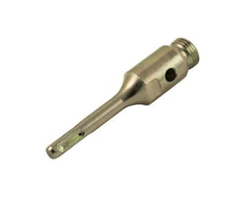 SDS Plus adapter til diamantbor med ½" gevind og guldbelagt finish, klar til brug.