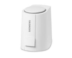 Siemens STA161.65L10 termoaktuator i hvid, med NC-funktion, 125 N kraft og IP54-klassificering, isoleret på hvid baggrund.