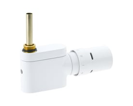 Danfoss VHX/RAX ligeløb ventilsæt i hvid RAL 9016, vist med 1/2" tilslutning og RAX-føler.