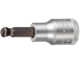 Gedore top med 1/2-tommers firkantdrev og 6 mm sekskant-kuglehoved, set fra siden med riflet greb.
