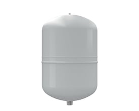 Reflex trykekspansionsbeholder NG 25l i grå, med 3/4" tilslutningsgevind og halvmembran, stående på hvid baggrund.
