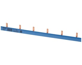 Siemens PIN Samleskinne 5ST3, blå, 10qmm, med kobberstifter til elektrisk installation.
