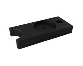 Uriarte OFC400 ophængsbeslag i sort stål, der viser et rundt forsænket område og et monteringshul.